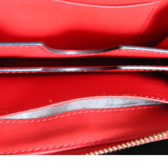 MICHAEL Michael Kors Red Leather Shoulder Bag Purse & Wallet Set - Picture 6 of 6